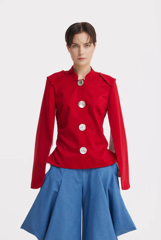 Julia Allert Tailored Structured Cape Blazer Glasscock Boutique