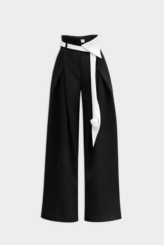 Julia Allert Fashion-Forward Wide-Leg Pant & Contrast Belt Glasscock Boutique
