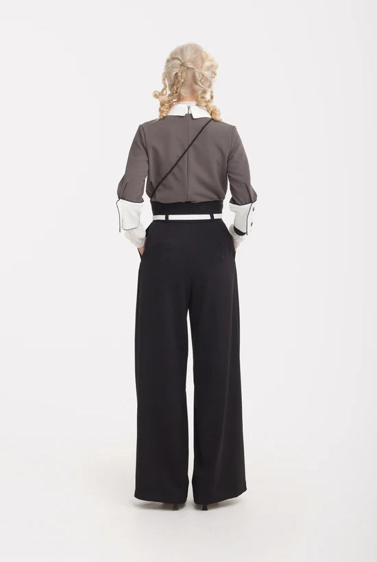Julia Allert Fashion-Forward Wide-Leg Pant & Contrast Belt Glasscock Boutique