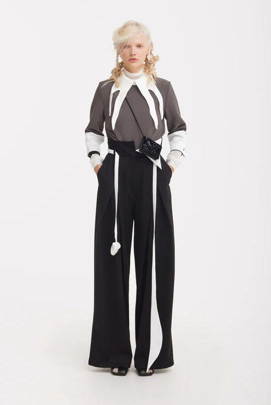 Julia Allert Fashion-Forward Wide-Leg Pant & Contrast Belt Glasscock Boutique
