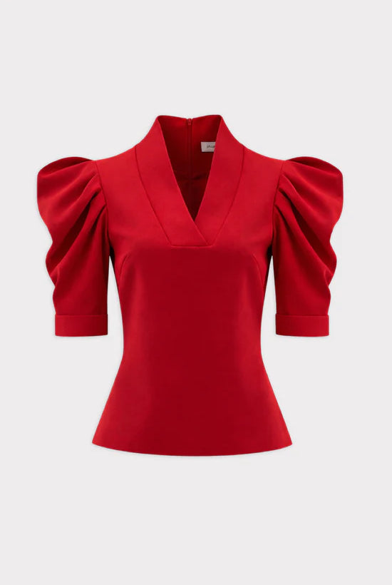 Julia Allert V-Neck Puff Sleeve Top Glasscock Boutique
