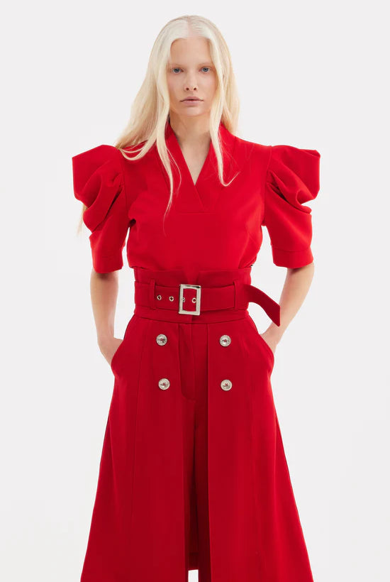 Julia Allert V-Neck Puff Sleeve Top Glasscock Boutique
