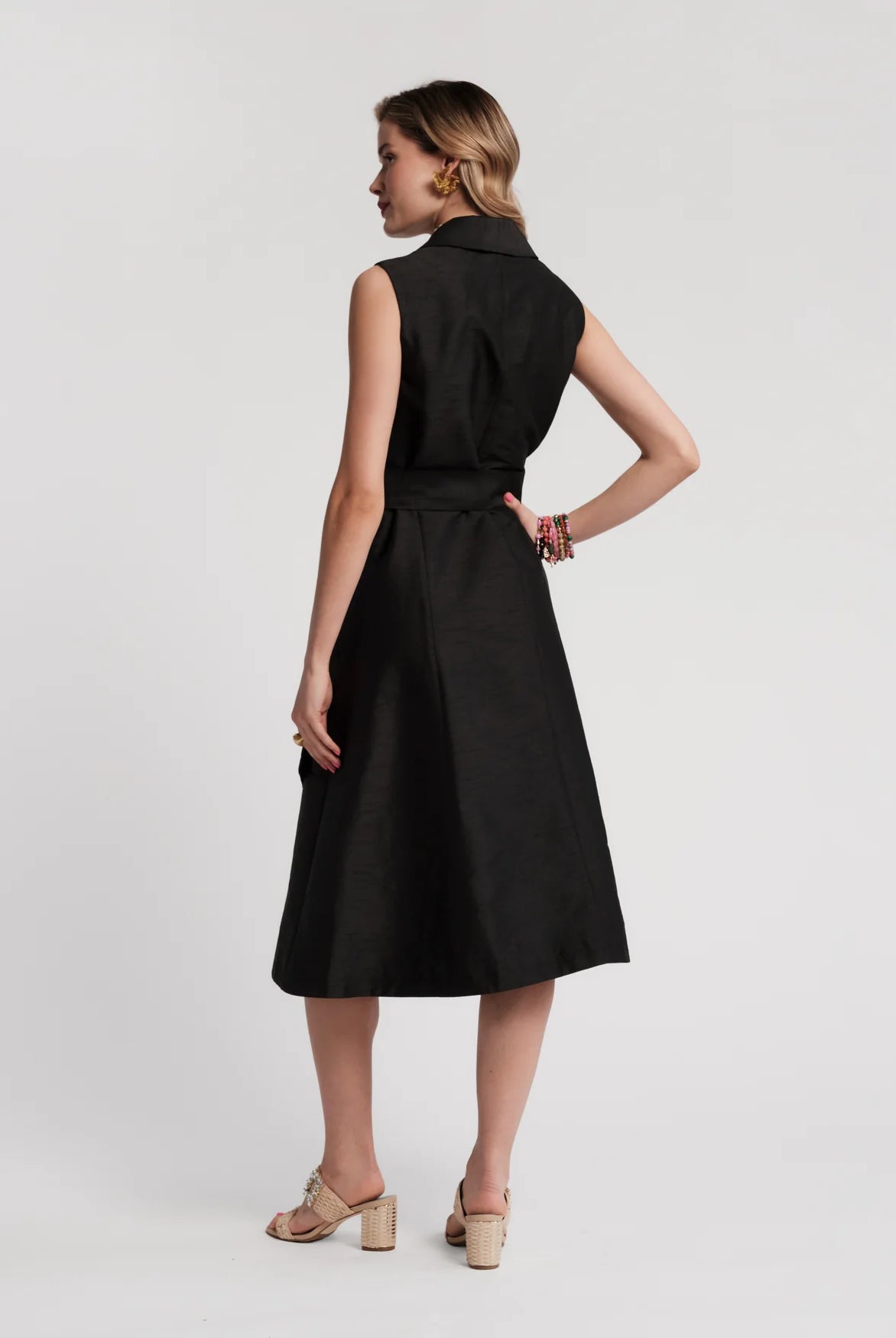 Frances Valentine Lucia Black Wrap Dress Glasscock