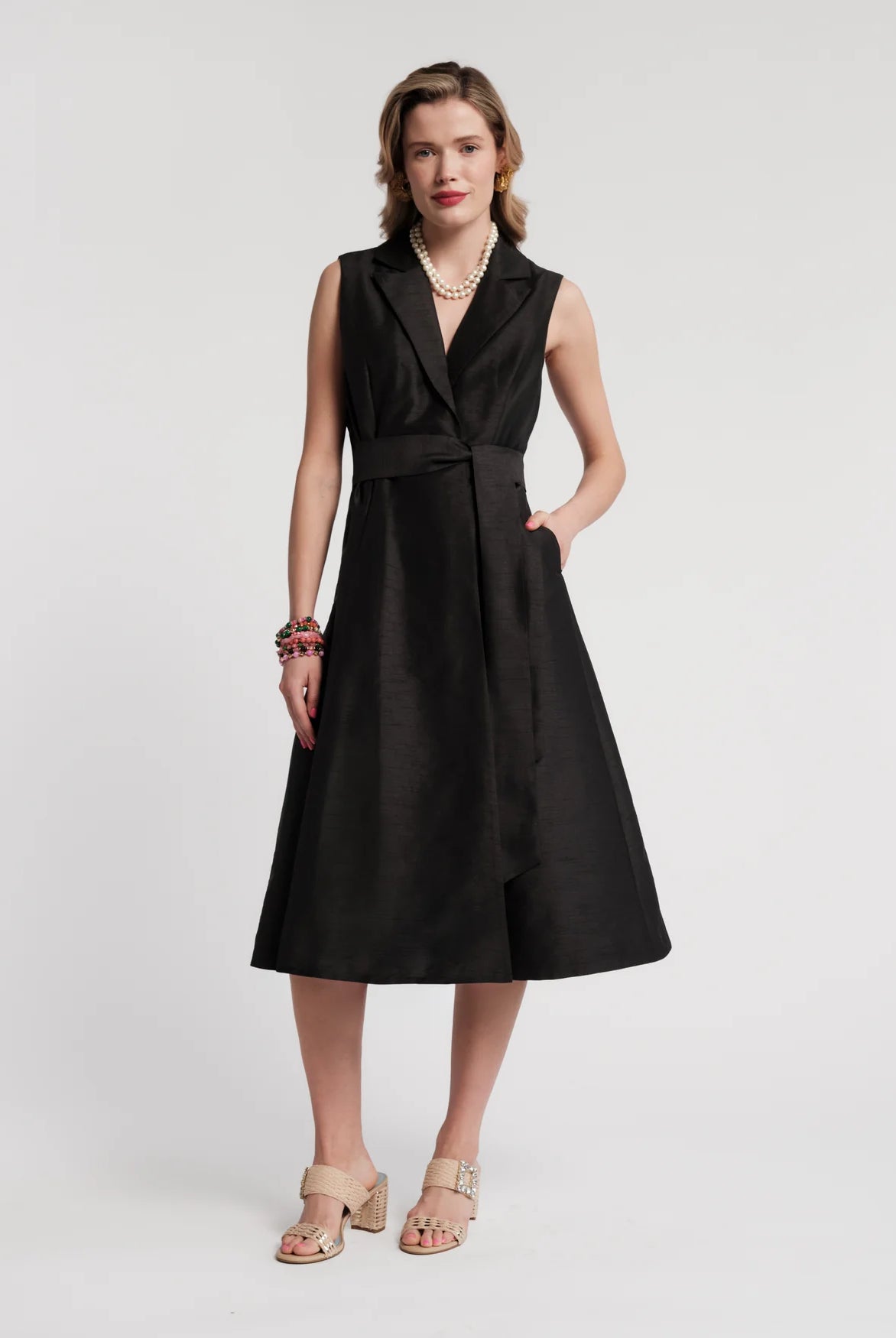 Frances Valentine Lucia Black Wrap Dress Glasscock