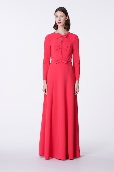 Carolina Herrera Long Sleeve Bow Gown Glasscock Boutique