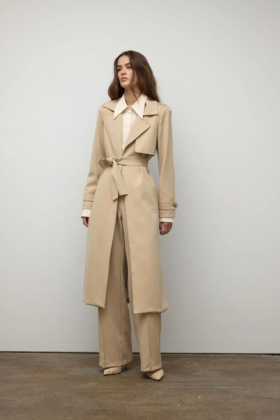 Iris Setlawke Taupe Trench Coat Glasscock