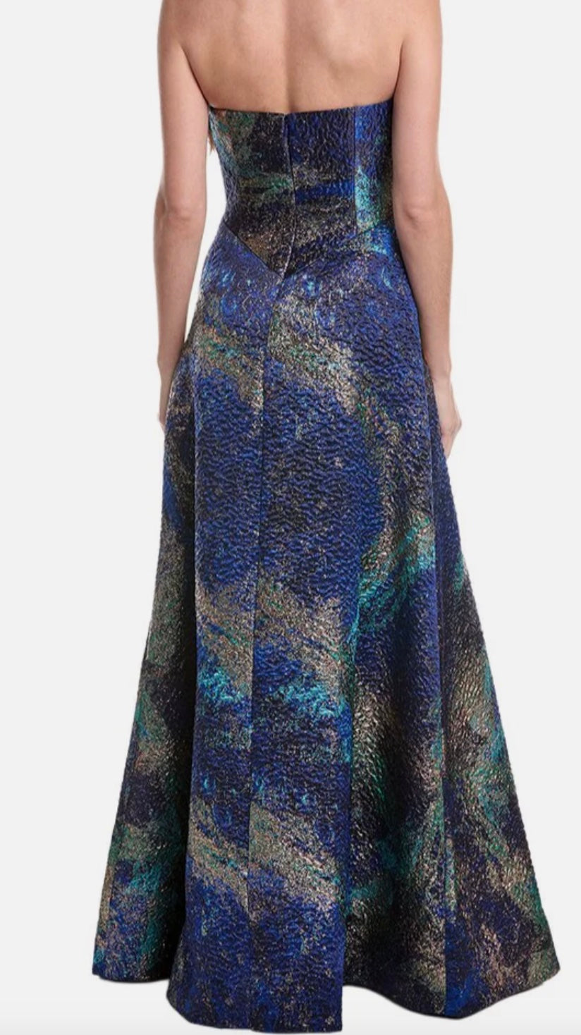 Teri Jon Net Jacquard Starburst Gown
