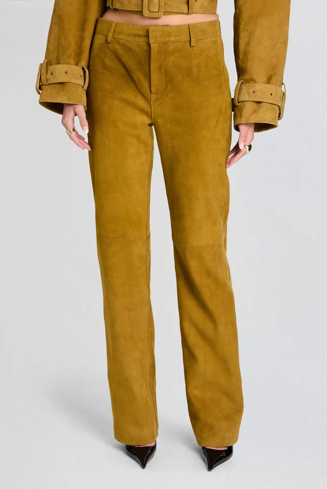 Retrofete Adelina Suede Pant In Ochre Glasscock Boutique