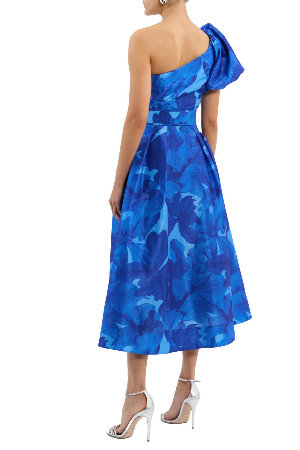 Rebecca Vallance Azula One Shoulder Blue Midi Dress Glasscock Boutique