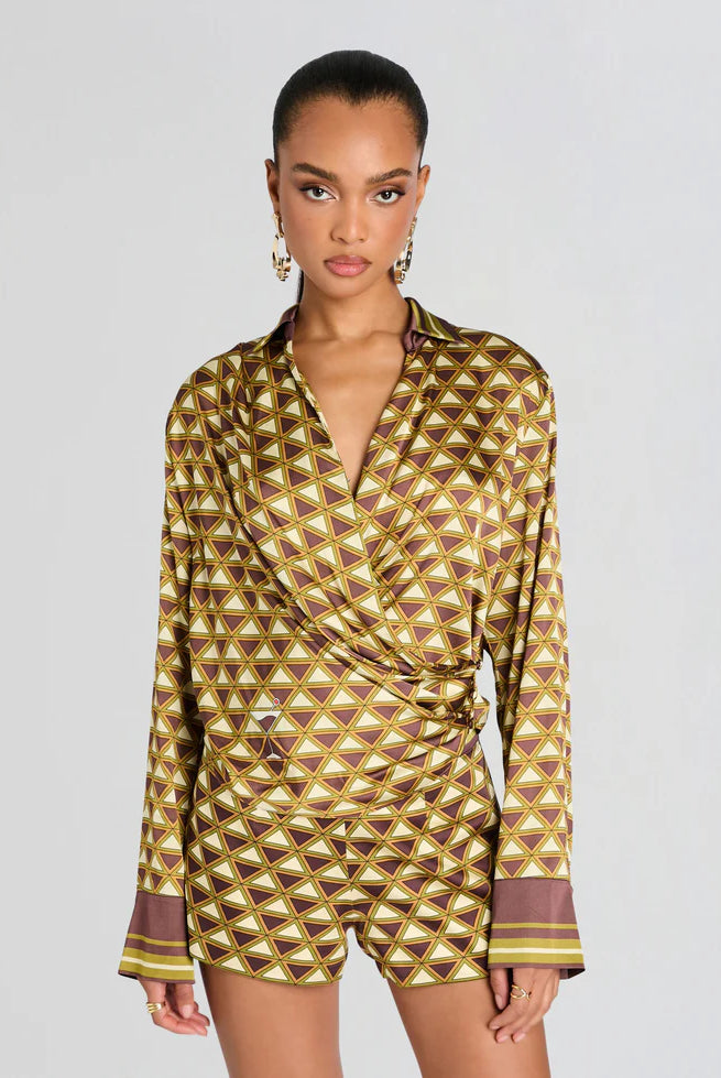 Retrofete Kourt Blouse In Cigar Glasscock Boutique