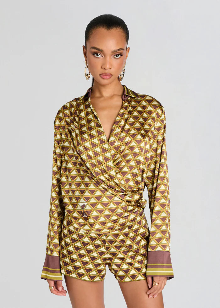Retrofete Kourt Blouse In Cigar Glasscock Boutique