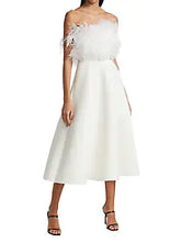 Load image into Gallery viewer, Badgley Mischka Feather Strapless Pencil Dress
