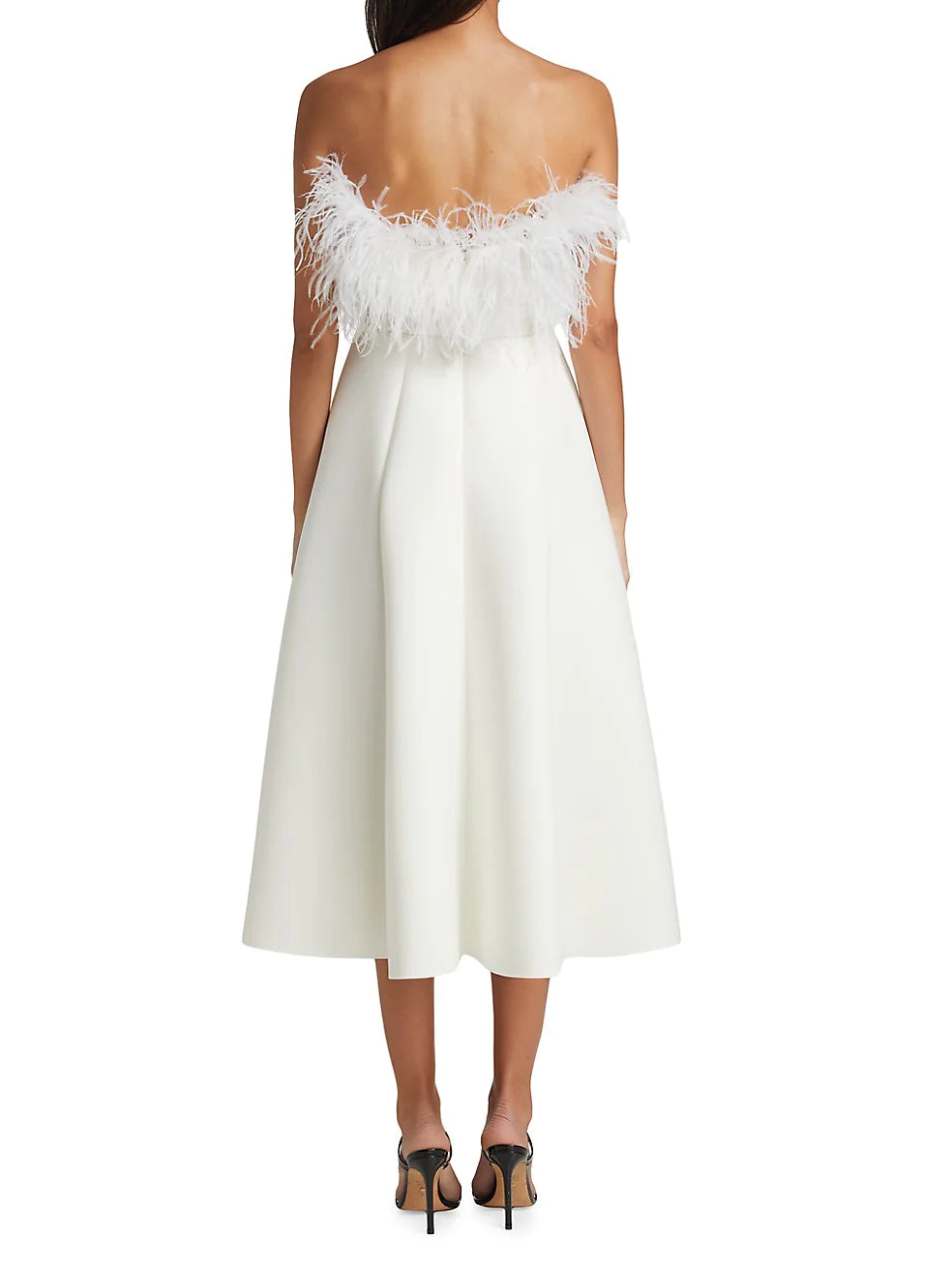 Badgley Mischka Feather Strapless Pencil Dress Glasscock Boutique