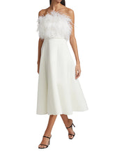 Load image into Gallery viewer, Badgley Mischka Feather Strapless Pencil Dress