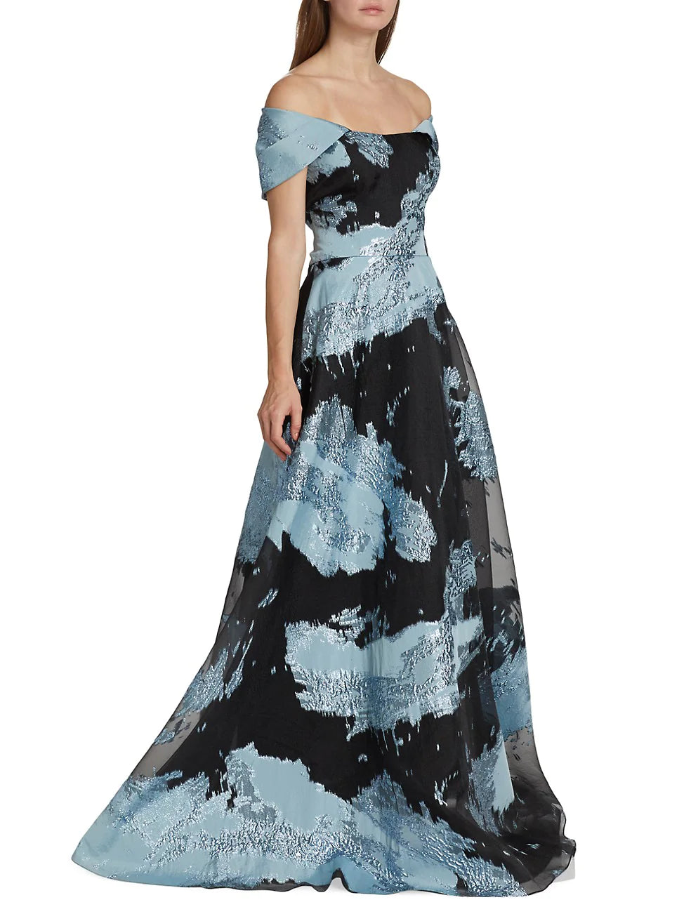 Teri Jon Organza Jacquard Ball gown Glasscock Boutique