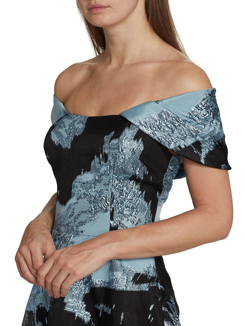 Teri Jon Organza Jacquard Ball gown Glasscock Boutique