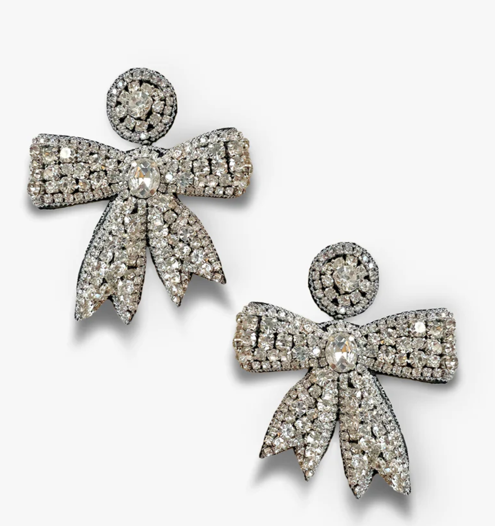 Glitzy Bow Earrings Glasscock Boutique
