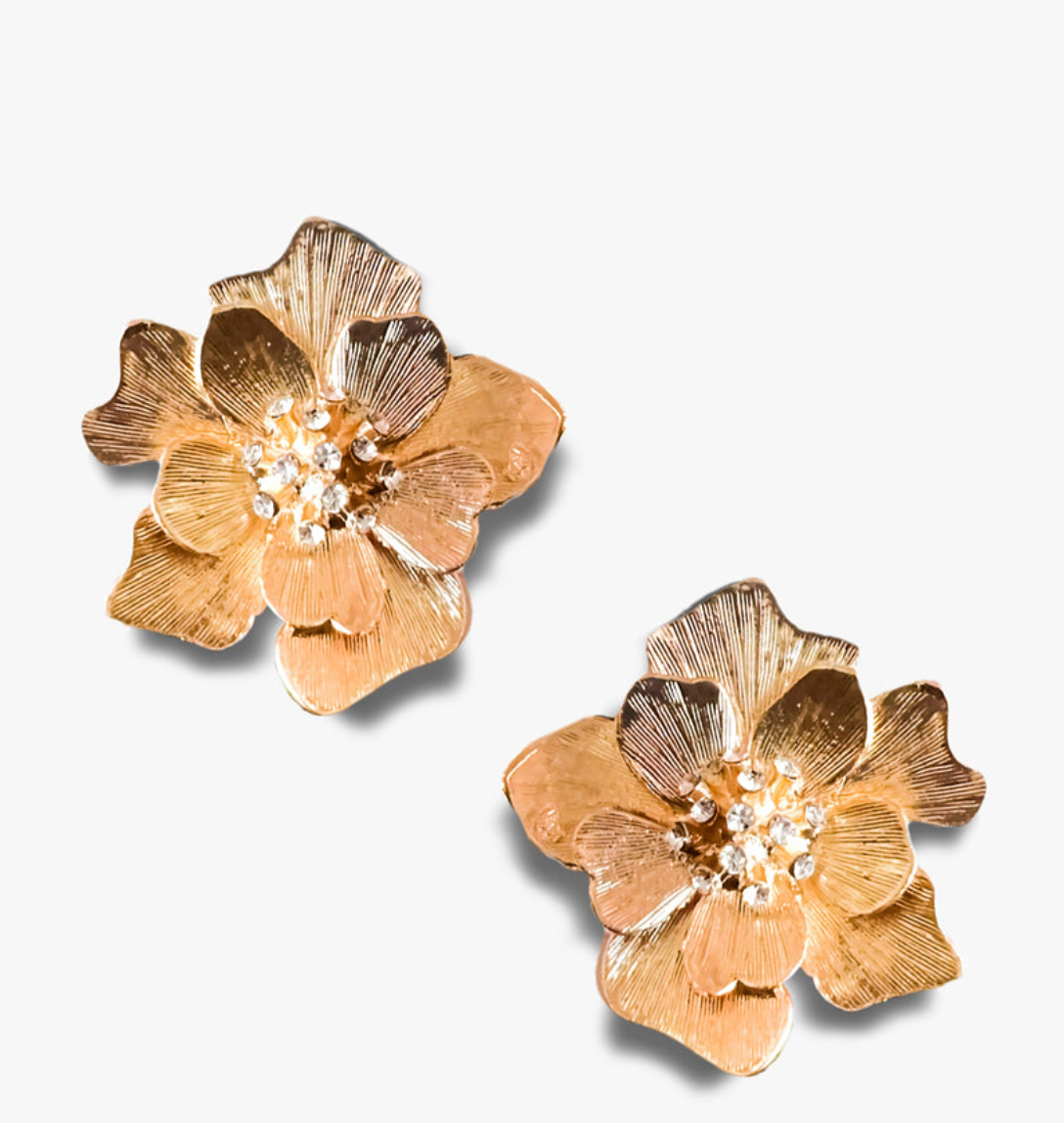 Gilded Hibiscus Earrings Glasscock Boutique