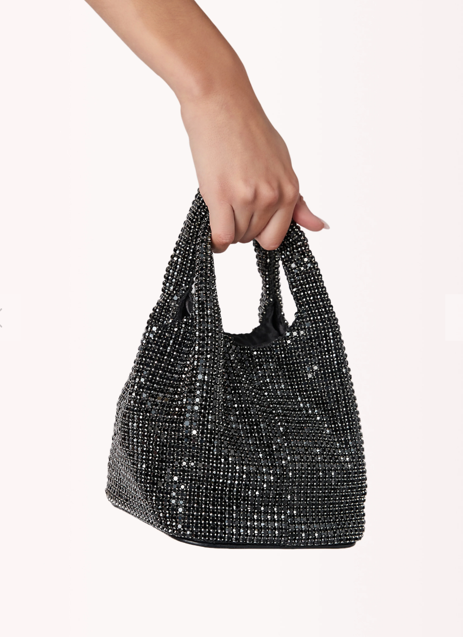 Billini - TAMARA HANDBAG - SILVER DIAMANTE-BLACK Glasscock Boutique