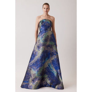 Teri Jon Net Jacquard Starburst Gown