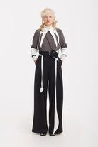 Julia Allert Fashion-Forward Wide-Leg Pant & Contrast Belt Glasscock Boutique