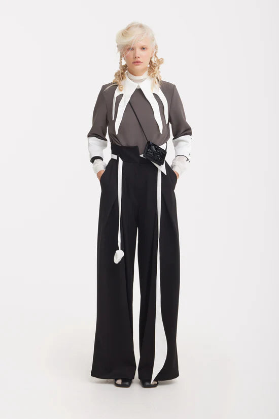 Julia Allert Fashion-Forward Wide-Leg Pant & Contrast Belt Glasscock Boutique
