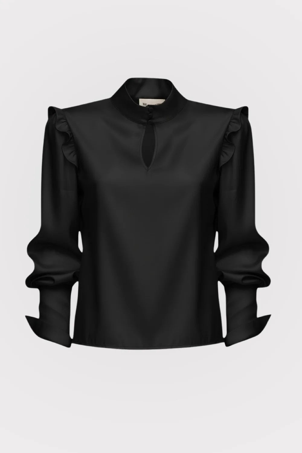 Julia Allert Designer Blouse With Bishop Sleeve & Stand Collar Glasscock Boutique