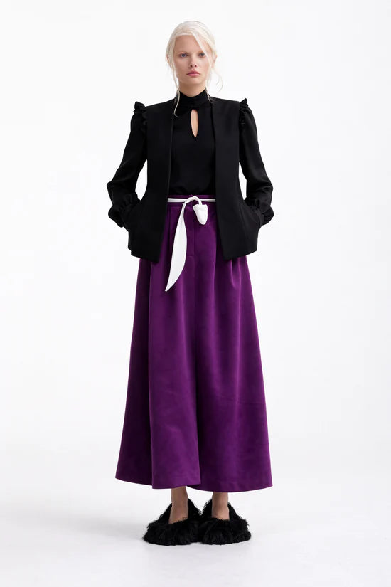 Julia Allert Designer Blouse With Bishop Sleeve & Stand Collar Glasscock Boutique