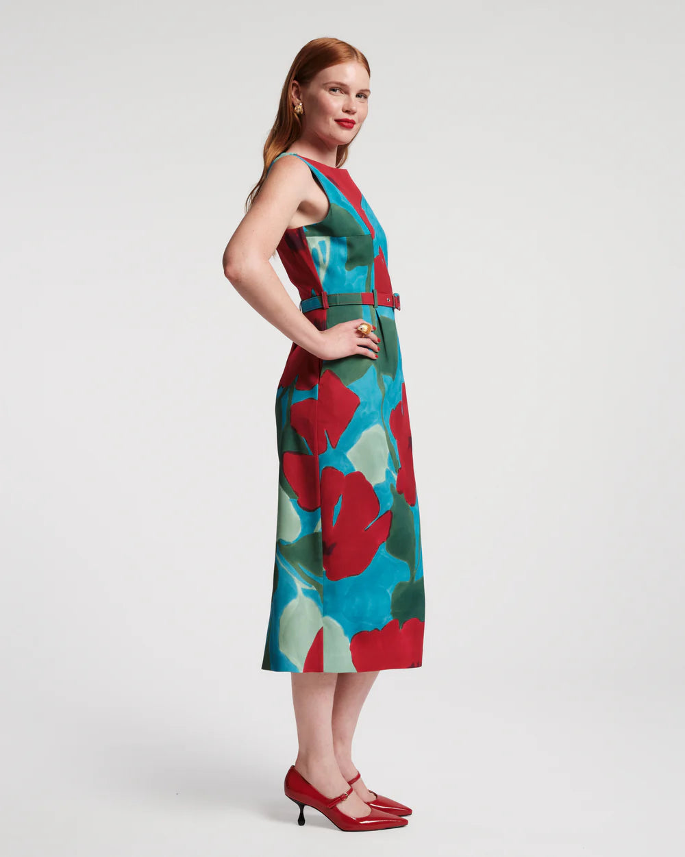 Frances Valentine  Audrey Belted Midi Dress