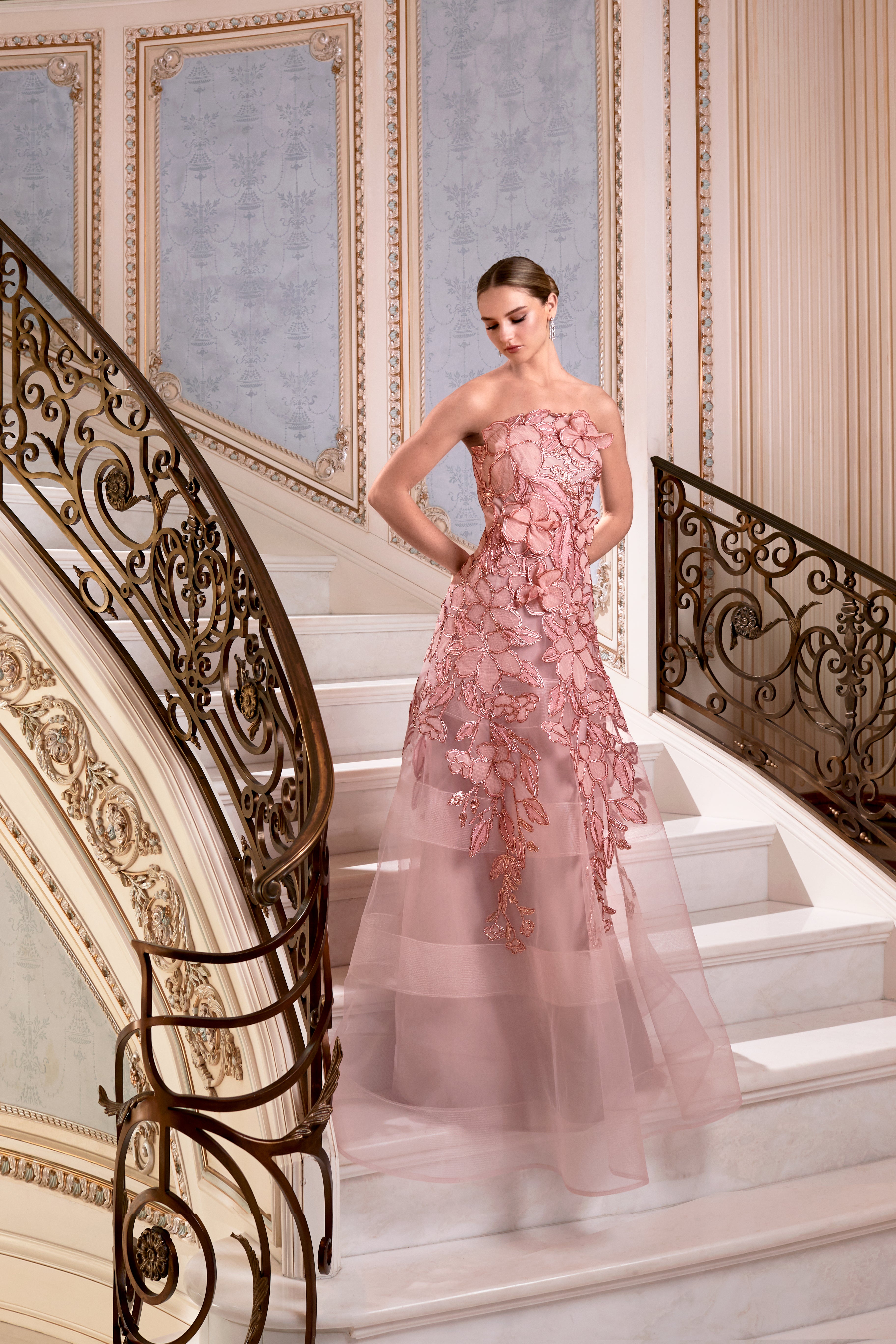 Alexander By Daymor 3330 Gown In Rose Gold Glasscock Boutique
