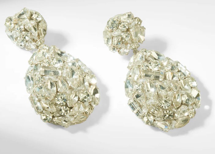 Deepa Gurnani Gunmetal Earrings Glasscock