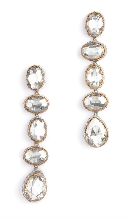 Deepa Gurnani Silver Tyra Earriong Glasscock