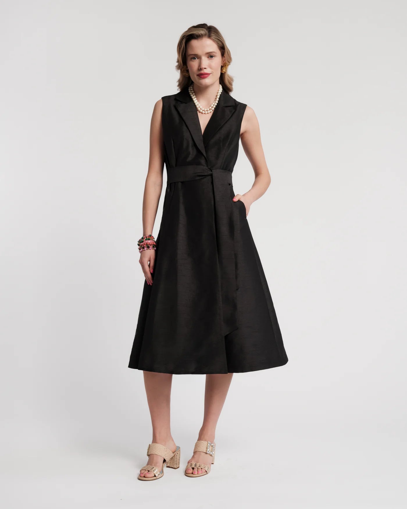 Frances Valentine Lucia Black Wrap Dress Glasscock
