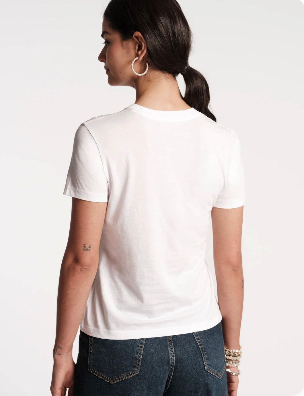 Frances Valentine White Crewneck Tee Glasscock