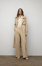 Iris Setlakwe Taupe Wide Leg Pin Tuck Pant Glasscock