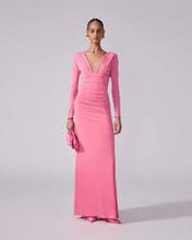 Load image into Gallery viewer, Carolina Herrera Ruched V-Neck Jersey Gown
