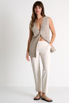 Shan Straight Fit White Trouser Glasscock Boutique