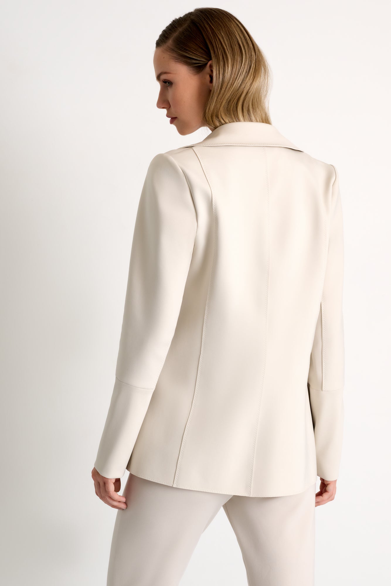 Shan Beige Structured Blazer Glasscock