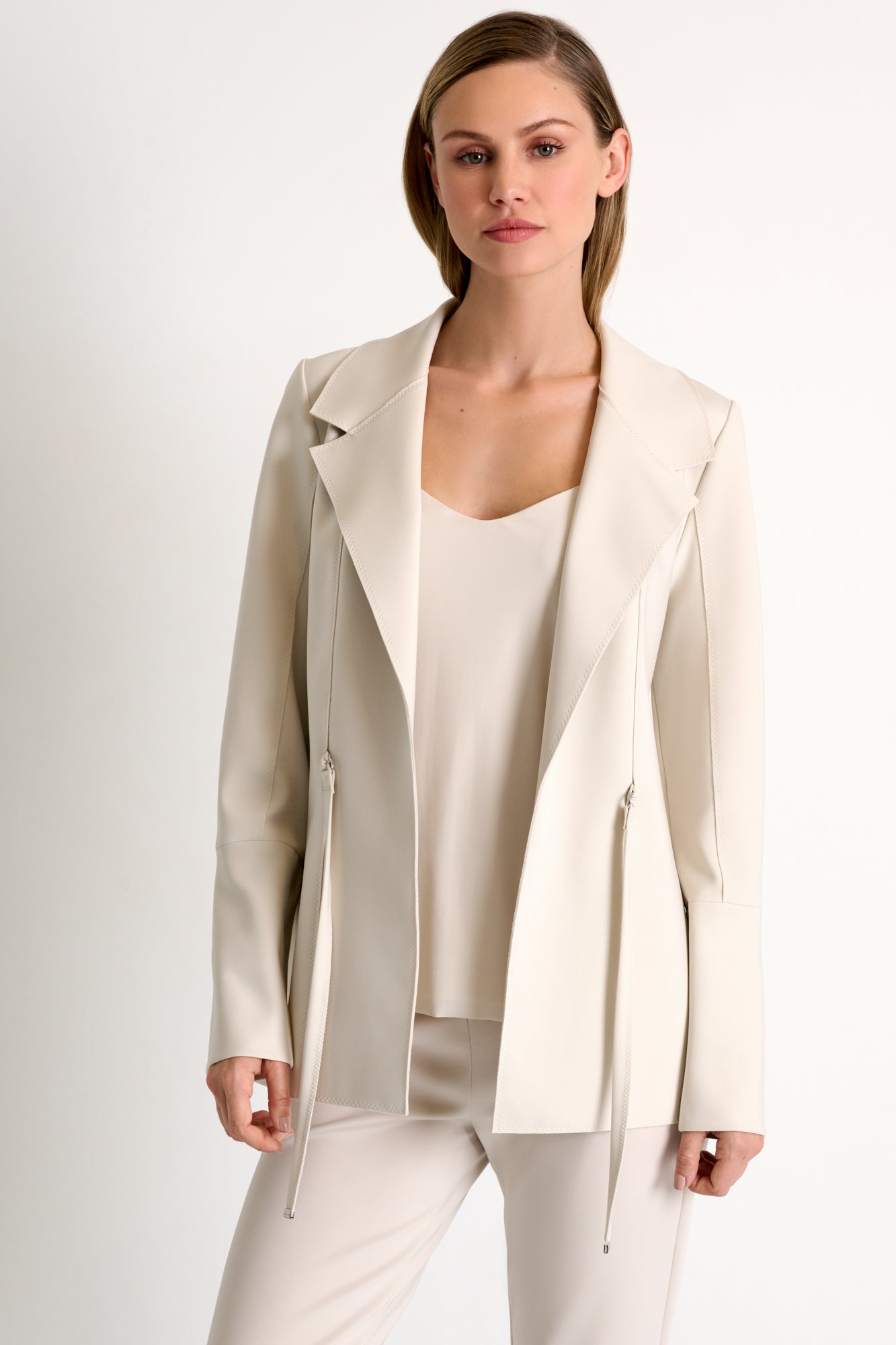 Shan Beige Structured Blazer Glasscock