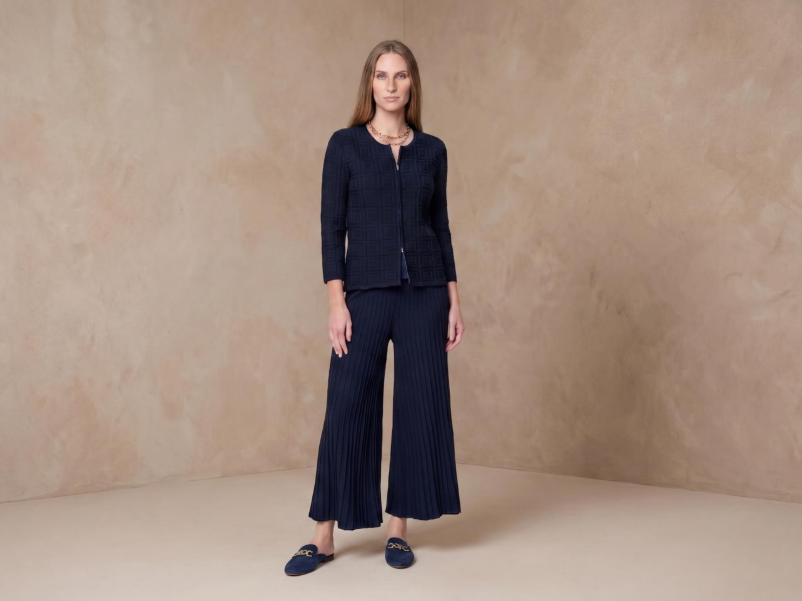 Biana Zia Jacket In Dark Navy Glasscock Boutique