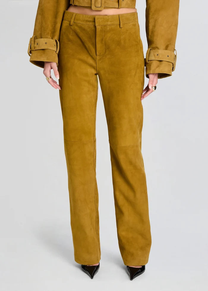 Retrofete Adelina Suede Pant In Ochre Glasscock Boutique