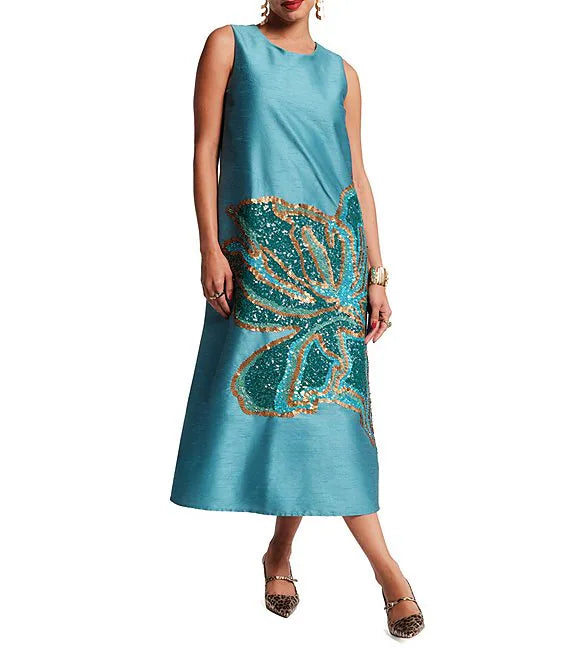 Frances Valentine Alice Midi Dress Fringed Tulip Glasscock Boutique