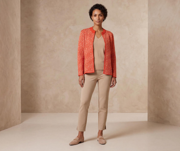 Biana Andri Jacket In Bright Orange Glasscock Boutique