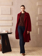Pissenlit Classic Wrap Coat In Burgundy Glasscock Boutique