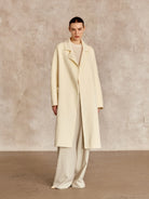 Pissenlit Classic Cashmere Wrap Coat In Ivory Glasscock Boutique