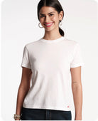 Frances Valentine White Crewneck Tee Glasscock