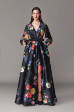 Load image into Gallery viewer, Frascara Black Floral Gown
