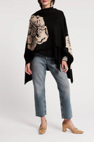 Frances Valentine Chrysanthemum Jacquard Wool Blend Ginny Wrap Glasscock Boutique