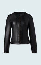 Load image into Gallery viewer, Iris Setlakwe - Perforated leather moto jacket - BONE
