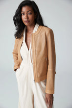 Load image into Gallery viewer, Iris Setlakwe - Perforated leather moto jacket - BONE

